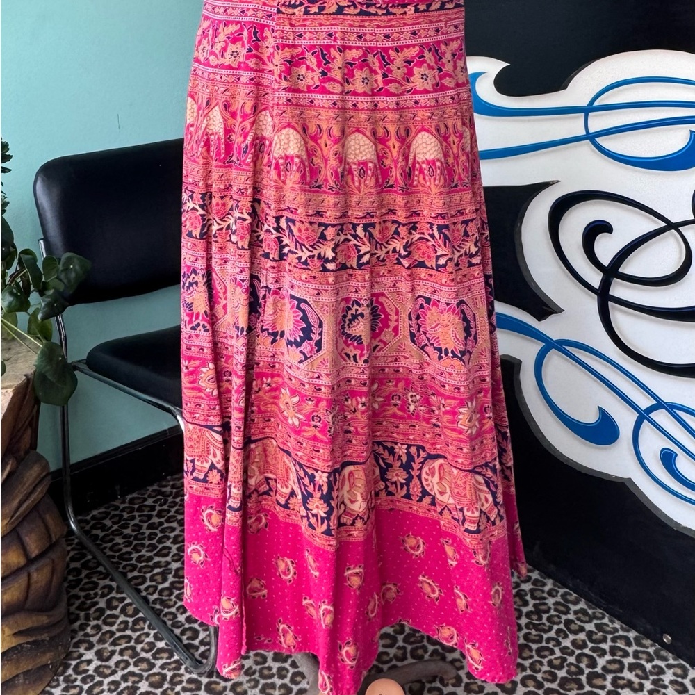 Vintage Funky People Vibrant red Maxi wrap Skirt